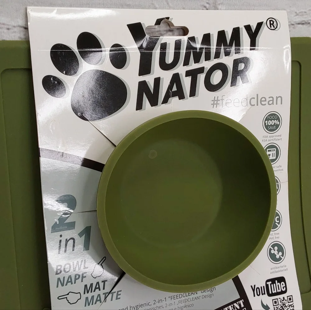 'YUMMY NATOR' 2-IN-1 FEED-CLEAN PET FEEDING BOWL & MAT